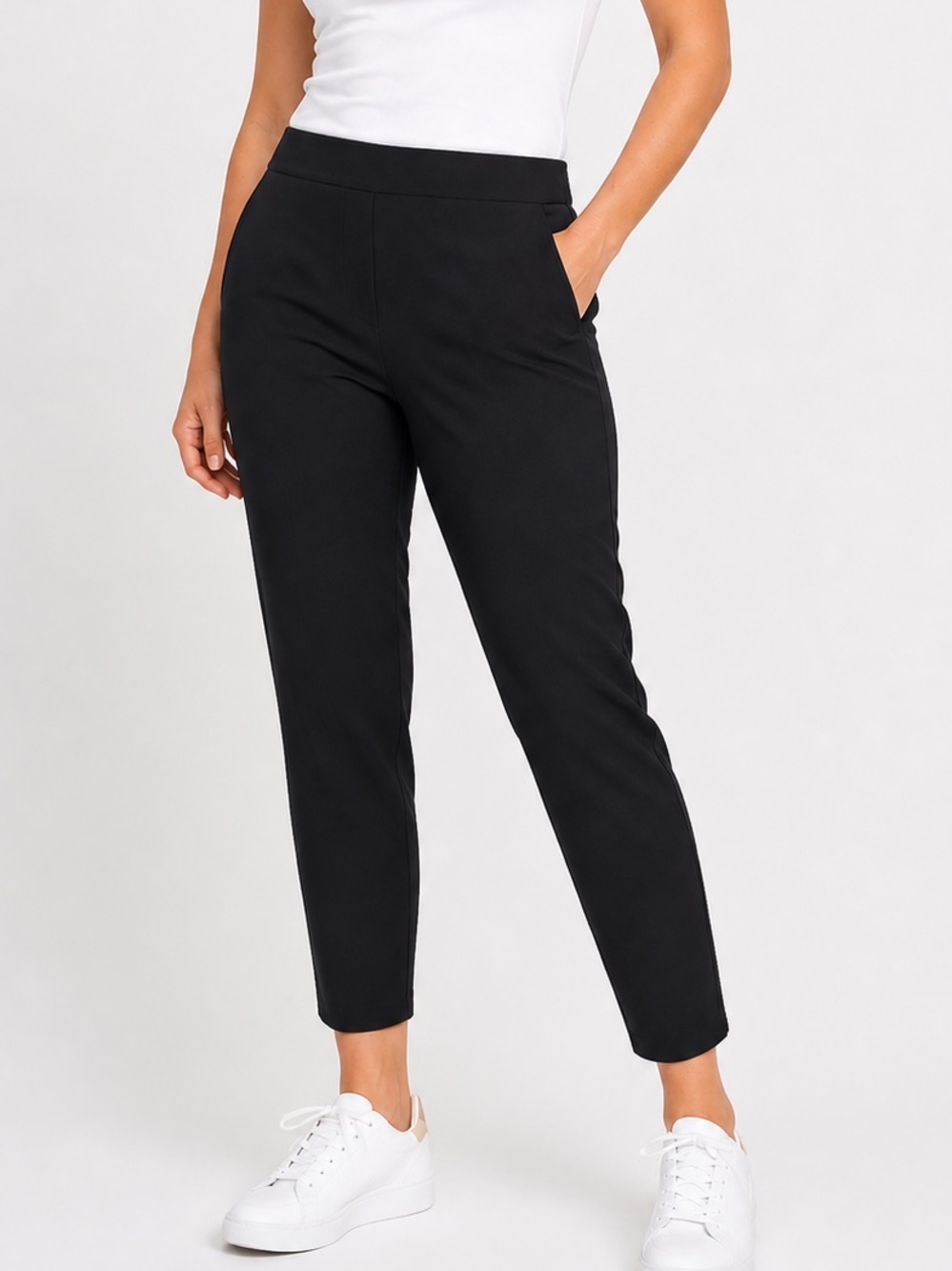 Athleta Brooklyn Ankle Pant Black Sz 16 Mid Rise Stretch Travel Work